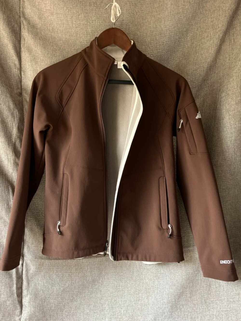 Eastern Mountain Sports EMS Chocolate Brown Softshell Endotherm Jacket Womens XS